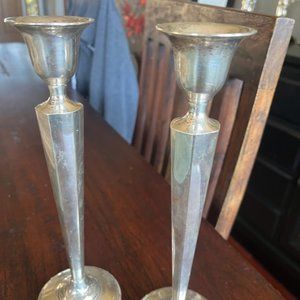 Vintage Estate Sterling Silver Candle Holder Set